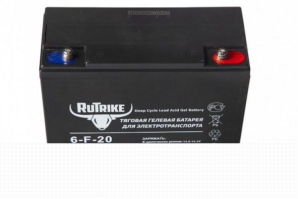 Тяговый гелевый аккумулятор RuTrike 6-F-20 (12V22A/H C20)