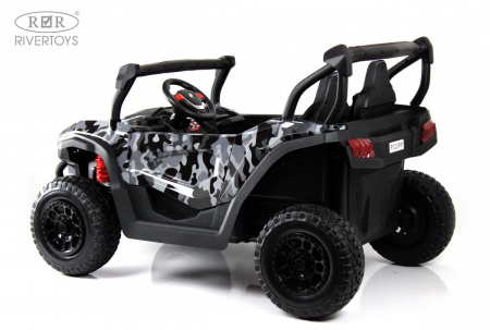 Детский электромобиль P333PP (Buggy) серый камуфляж