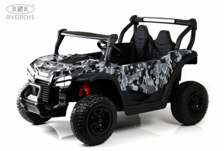 Детский электромобиль P333PP (Buggy) серый камуфляж